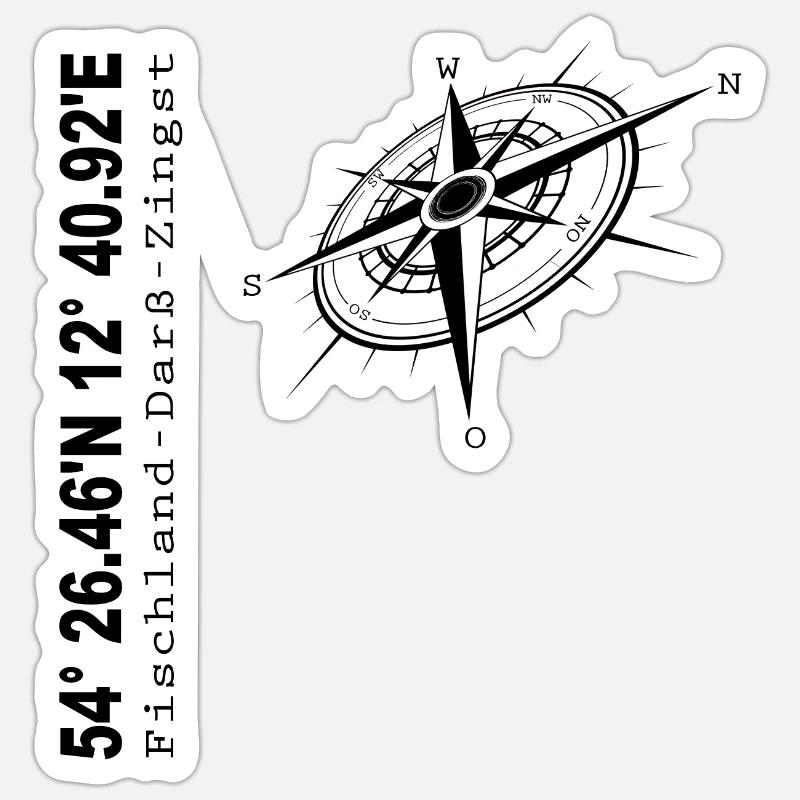Fischland - Darß - Zingst - Sticker Größe S (10 x 10 cm) - Mattweiß