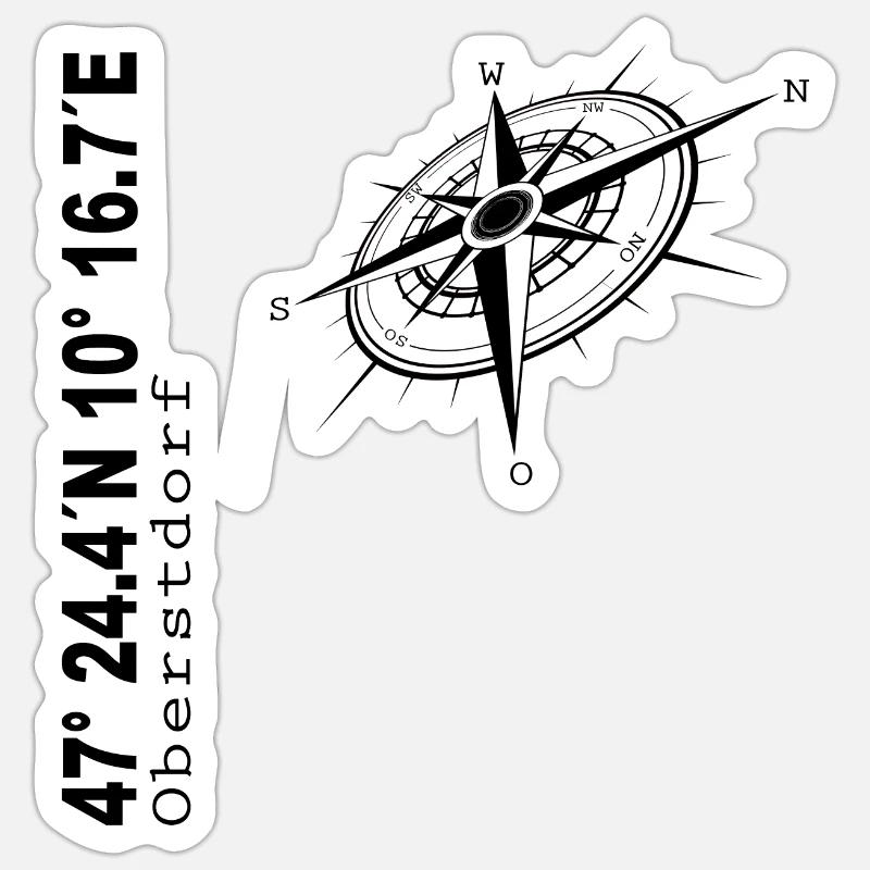 Oberstdorf - Sticker Größe S (10 x 10 cm) - Mattweiß