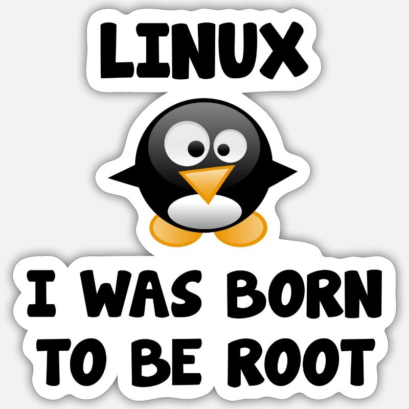 Linux Sysadmin lustiger Spruch - Sticker Größe S (10 x 10 cm) - Mattweiß
