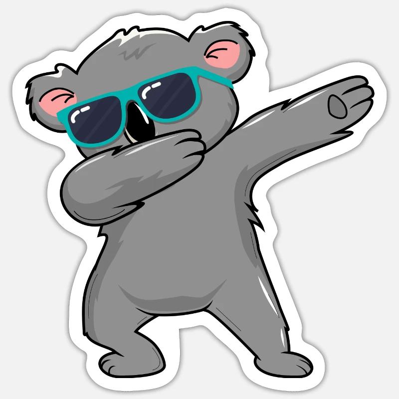 Tupfender Koala Bär mit Sonnenbrille Cooler Koala Sticker Größe S (10 x 10 cm)