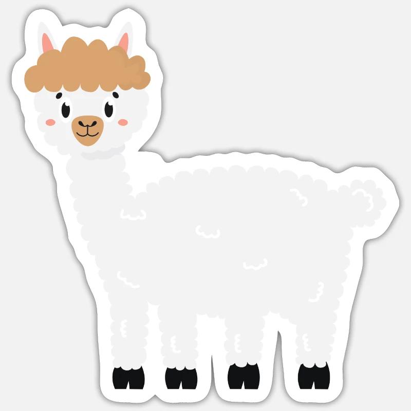 Lama - Sticker Größe S (10 x 10 cm) - Mattweiß