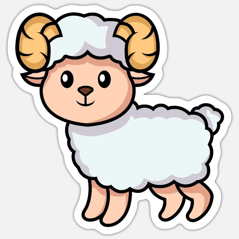 Sternzeichen Widder - Sticker Größe S (10 x 10 cm) - Mattweiß