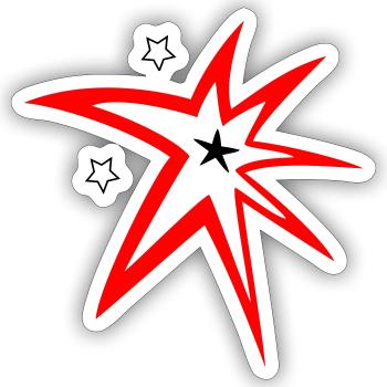 Sterne, Feuerwerk, Sternschnuppe - Sticker Größe S (10 x 10 cm) - Mattweiß - Vorne