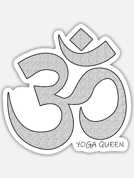 yoga queen - Sticker Größe S (10 x 10 cm) - Mattweiß
