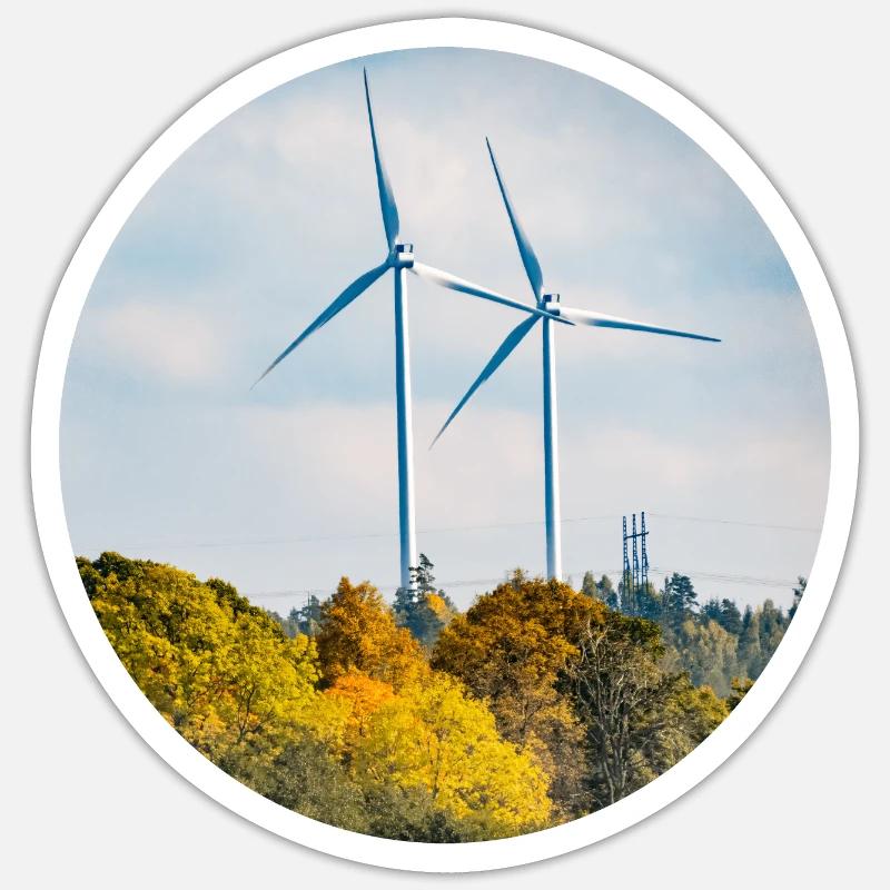 Wind power - Sticker size S (10 x 10 cm) - white matte