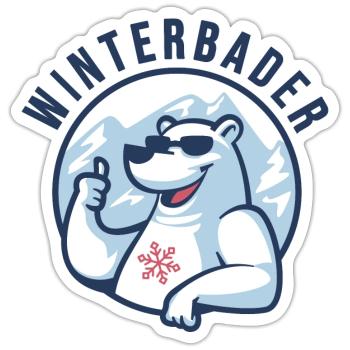 eisbader winterbader eisbär cool nordpol eis bär - Sticker Größe S (10 x 10 cm) - Mattweiß - Vorne