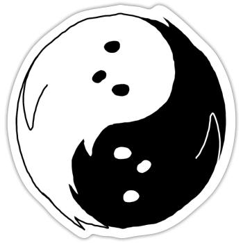 ghosts ying yang - Sticker size S (10 x 10 cm) - white matte - Front