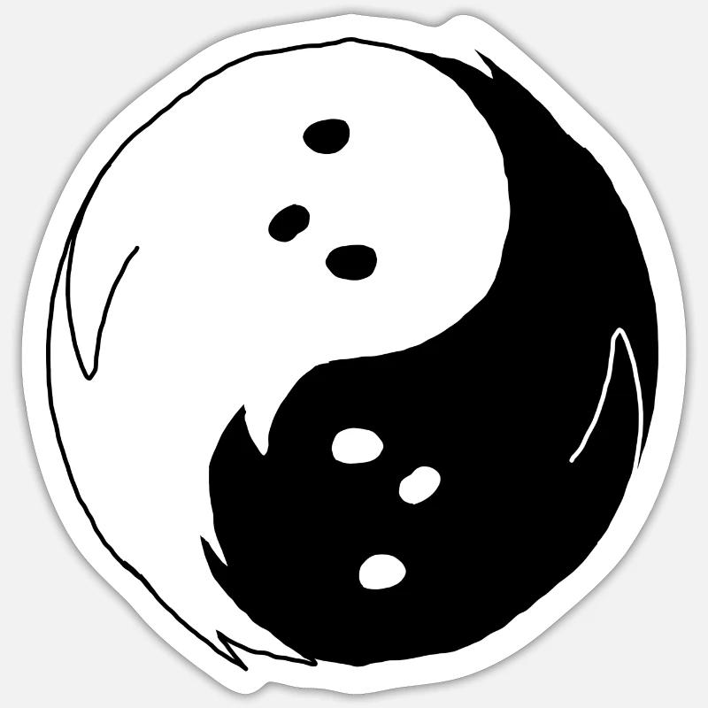 ghosts ying yang - Sticker size S (10 x 10 cm) - white matte