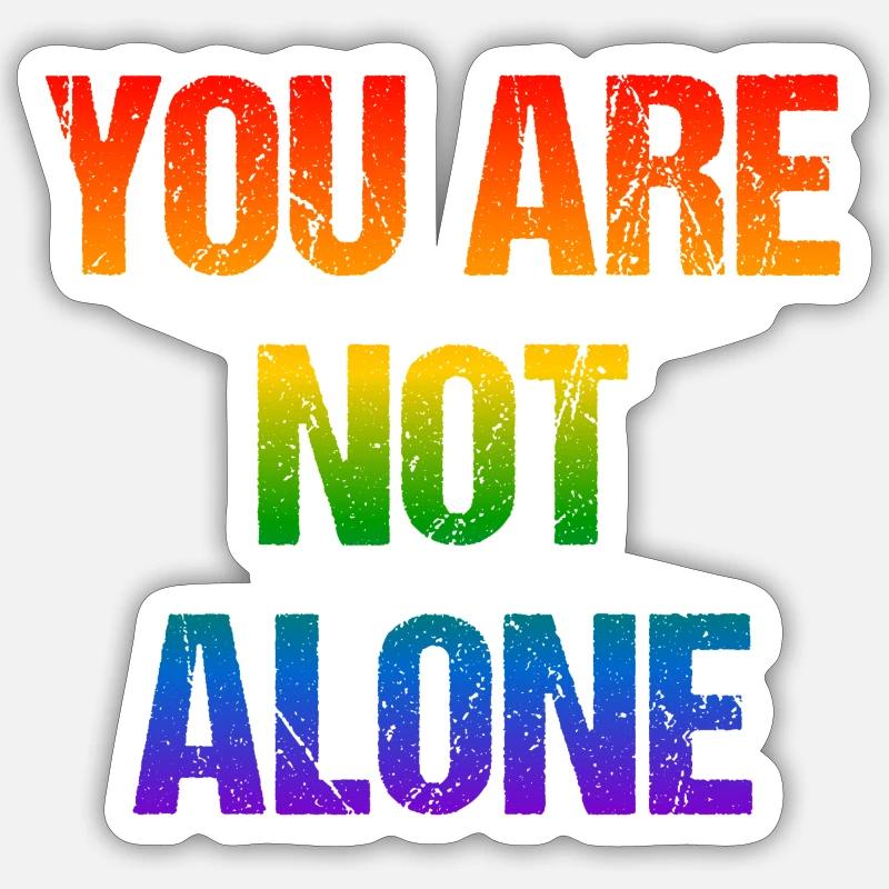 Vous n’êtes pas seul - Rainbow - Sticker taille S (10 x 10 cm) - blanc mat