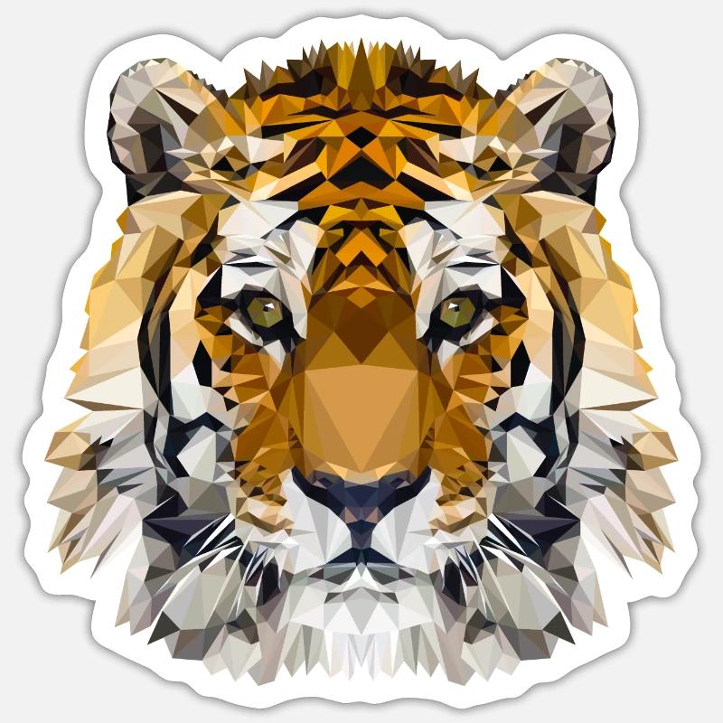 Tigre - Sticker taille S (10 x 10 cm) - blanc mat