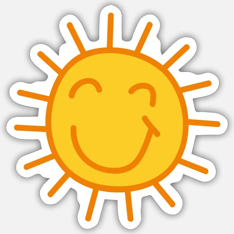 Sonnenschein Comic - Sticker Größe S (10 x 10 cm) - Mattweiß