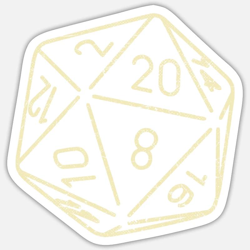 Dice Brætspil 20 sider Dungeons RPG Dragon Sticker