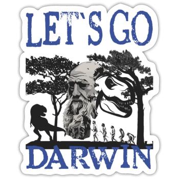 Charles Darwin Evolution textile gift idea - Sticker size S (10 x 10 cm) - white matte - Front