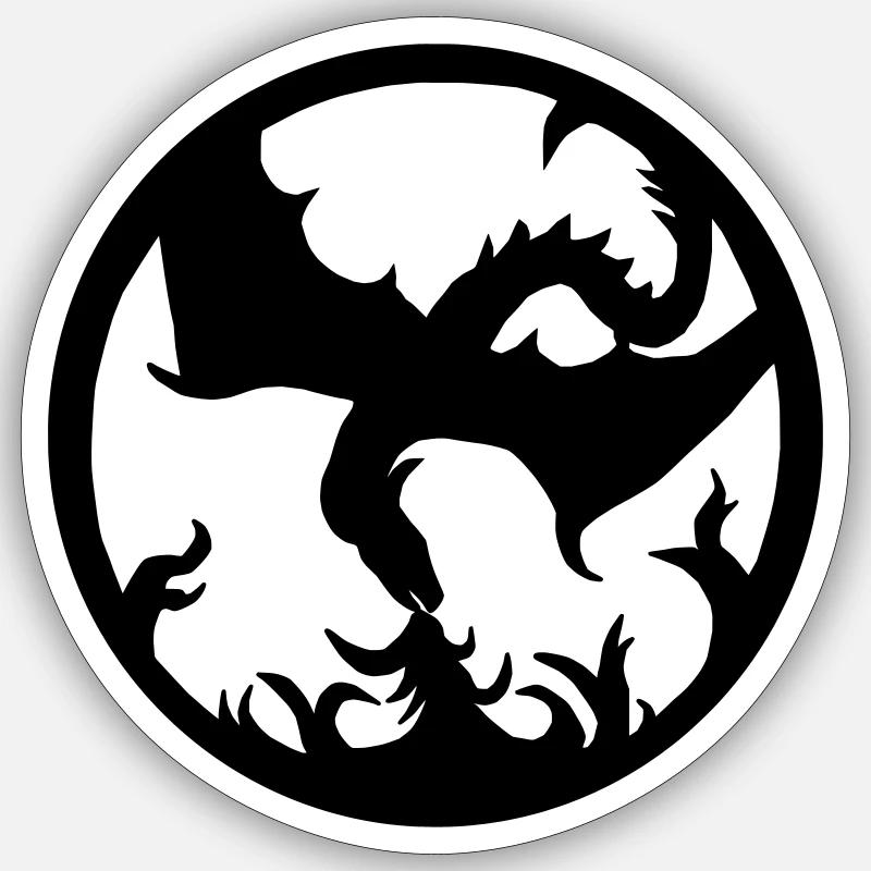 Dragon Fire - Sticker Größe S (10 x 10 cm) - Mattweiß