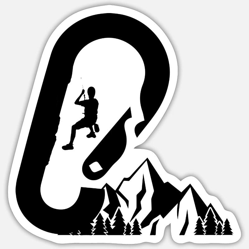Escalade de bloc - Sticker taille S (10 x 10 cm) - blanc mat