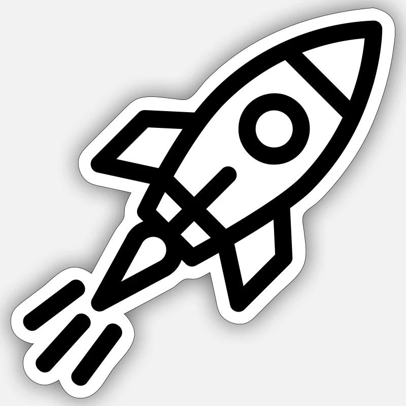 Die Rakete Sticker Größe S (10 x 10 cm)