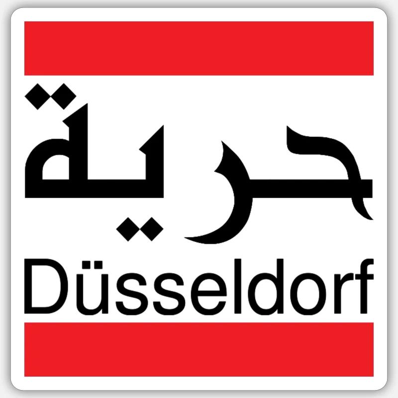 Düsseldorf - Sticker Größe S (10 x 10 cm) - Mattweiß