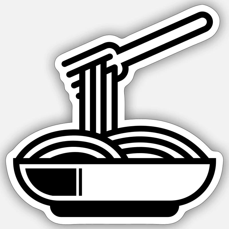 Symbole spaghetti Sticker taille S (10 x 10 cm)