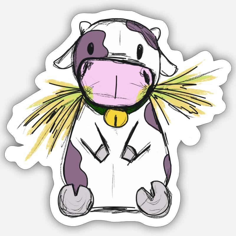 Cow-Chew - Sticker Größe S (10 x 10 cm) - Mattweiß