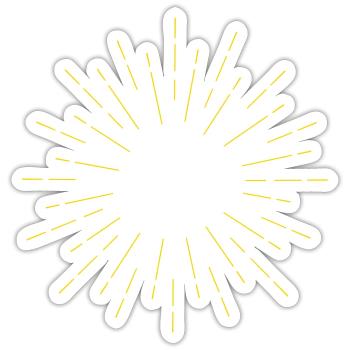 Sonnenstrahlen - Sticker Größe S (10 x 10 cm) - Mattweiß - Vorne