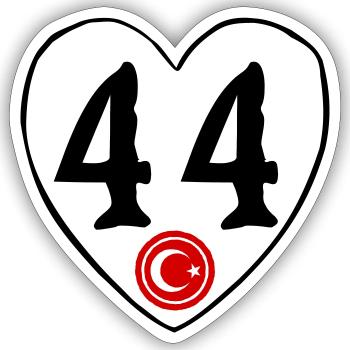 Malatya 44 Herz - Sticker Größe S (10 x 10 cm) - Mattweiß - Vorne