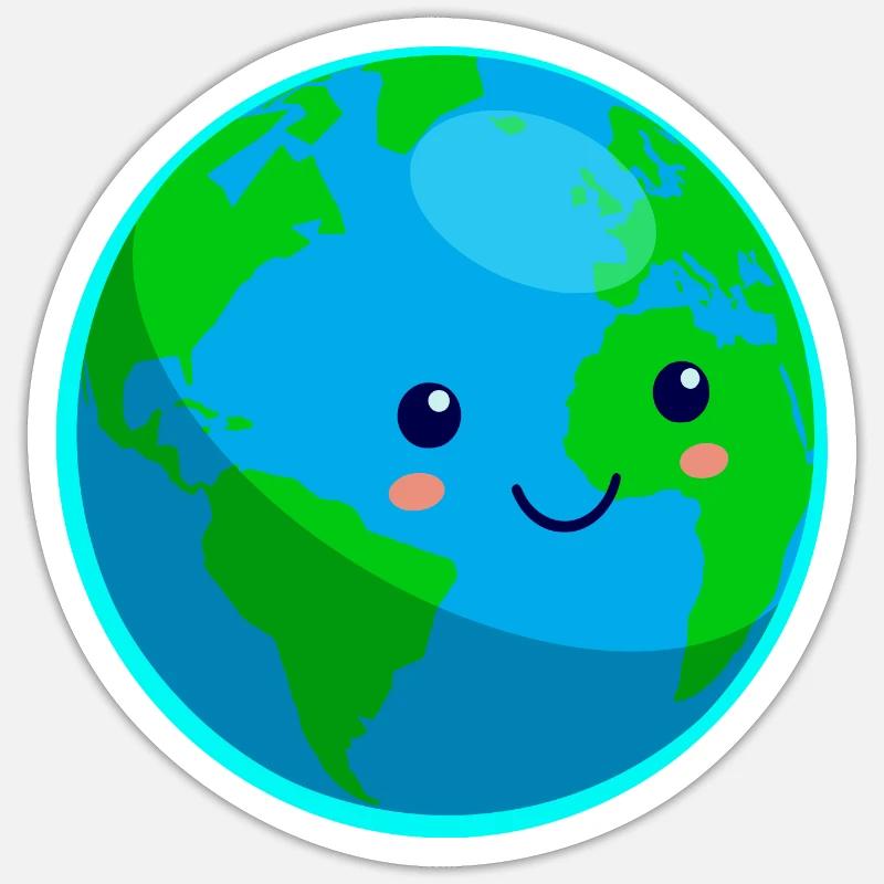 Earth - Sticker Größe S (10 x 10 cm) - Mattweiß