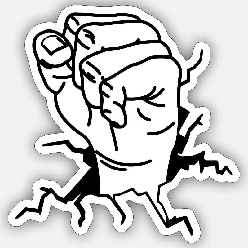 FAUST - Sticker Größe S (10 x 10 cm) - Mattweiß