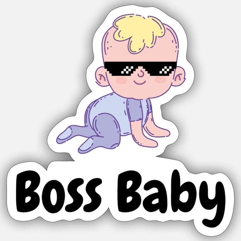 Boss Bébé - Sticker taille S (10 x 10 cm) - blanc mat