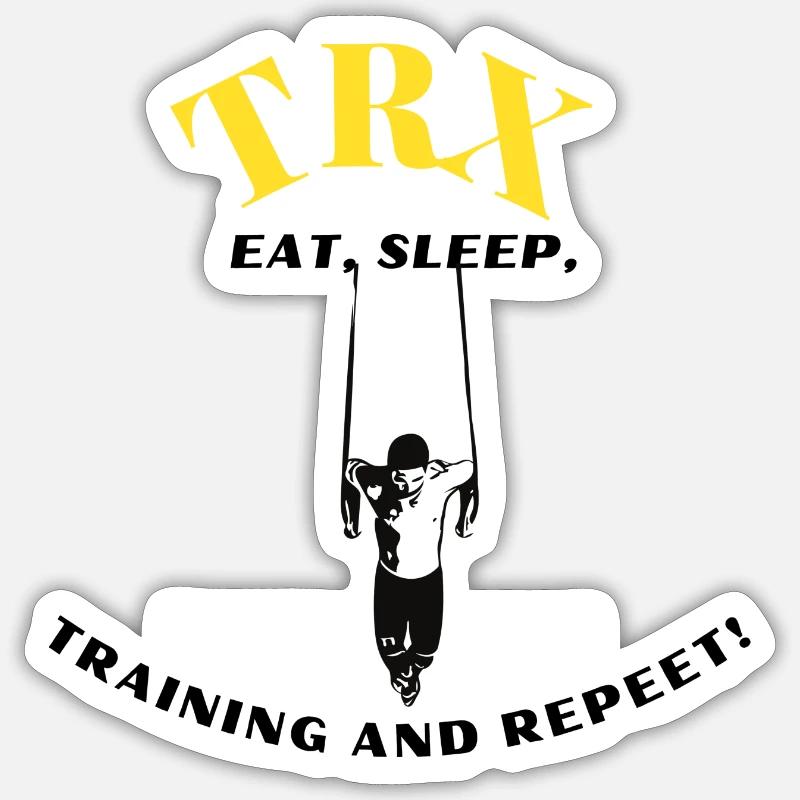TRX EAT SLEEP Geschenk Geschenkidee Training Sticker Größe S (10 x 10 cm)