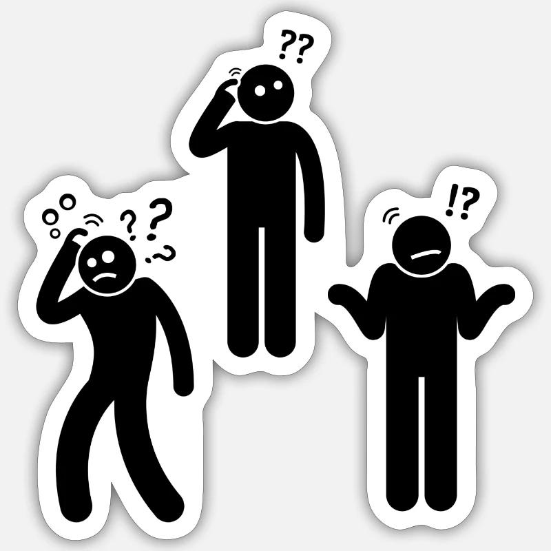 Why? - Sticker size S (10 x 10 cm) - white matte