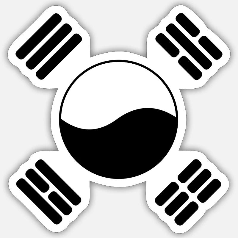 Corée du Sud Sticker taille S (10 x 10 cm)