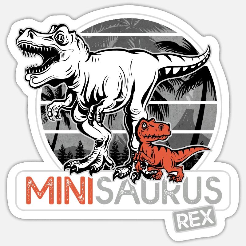 Minisaurus rex Dinosaurier Junge Geschenk - Sticker Größe S (10 x 10 cm) - Mattweiß