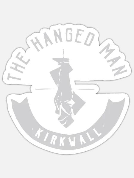 Der hängende Mann - Pub Shirt - Sticker Größe S (10 x 10 cm) - Mattweiß