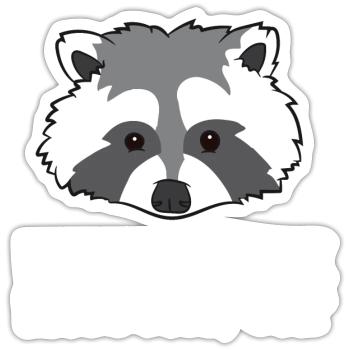 Raton laveur - I just love racoons, ok? - Sticker taille S (10 x 10 cm) - blanc mat - Devant