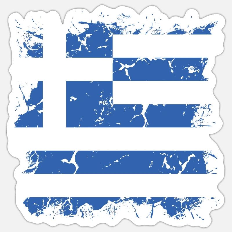 Grèce Drapeau Hellas Athènes Drapeau grec Sticker taille S (10 x 10 cm)
