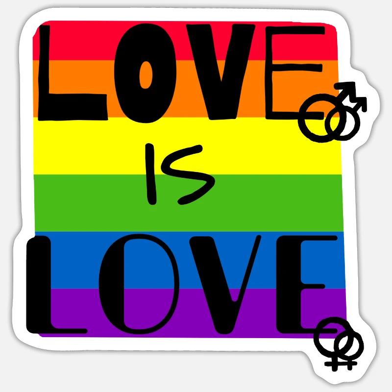 L’amour est amour - Sticker taille S (10 x 10 cm) - blanc mat
