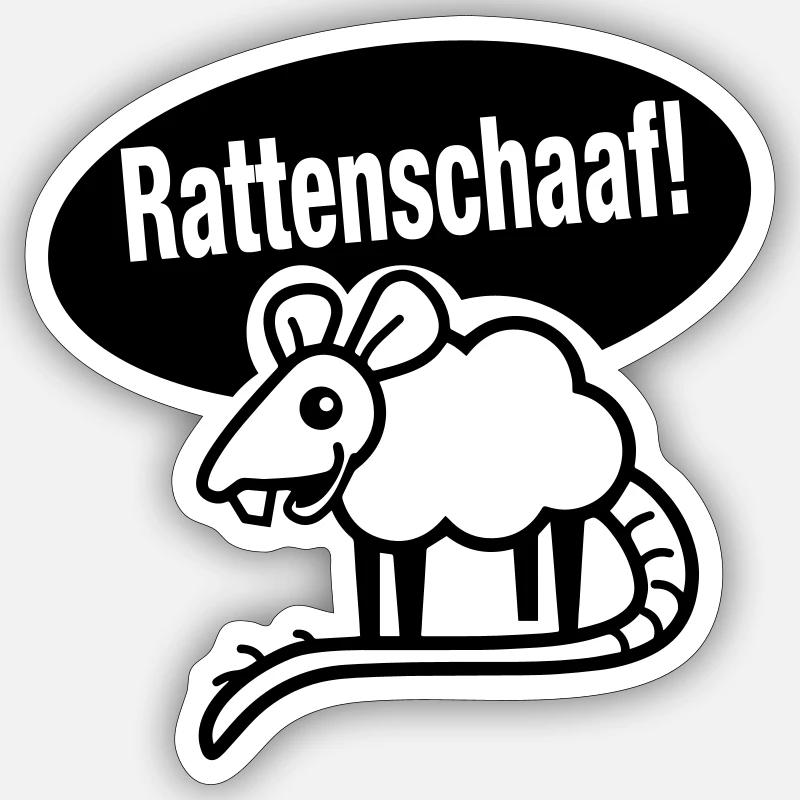 rattenscharf - Sticker Größe S (10 x 10 cm) - Mattweiß