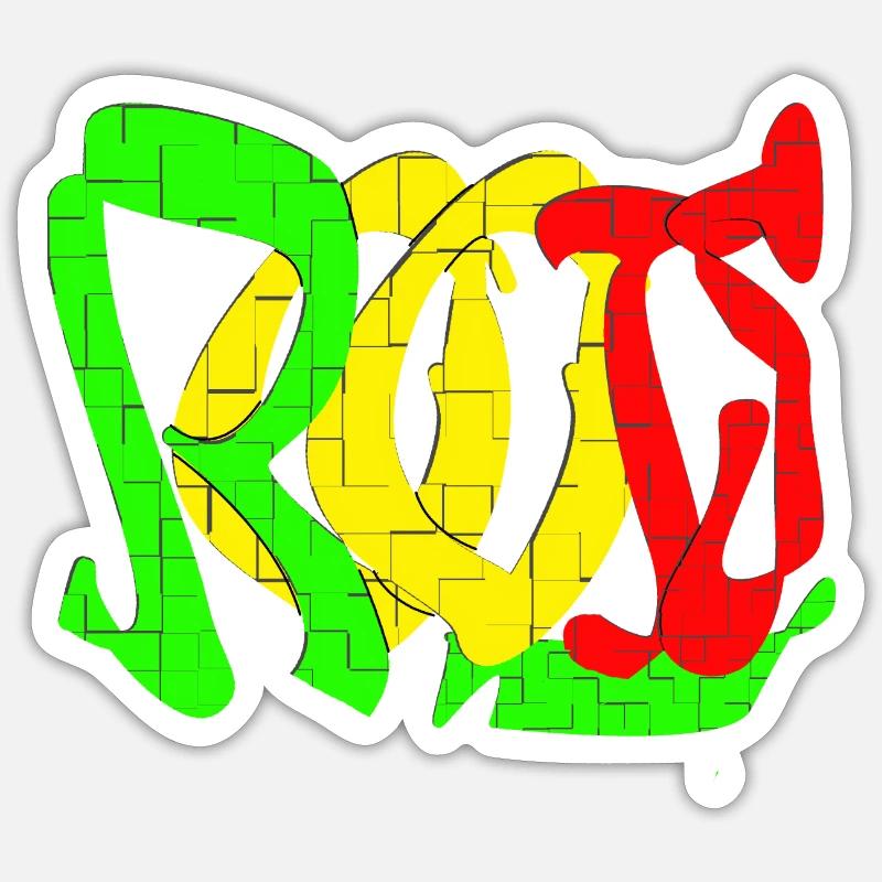 Rasta Farbblock Muster Sticker Größe S (10 x 10 cm)