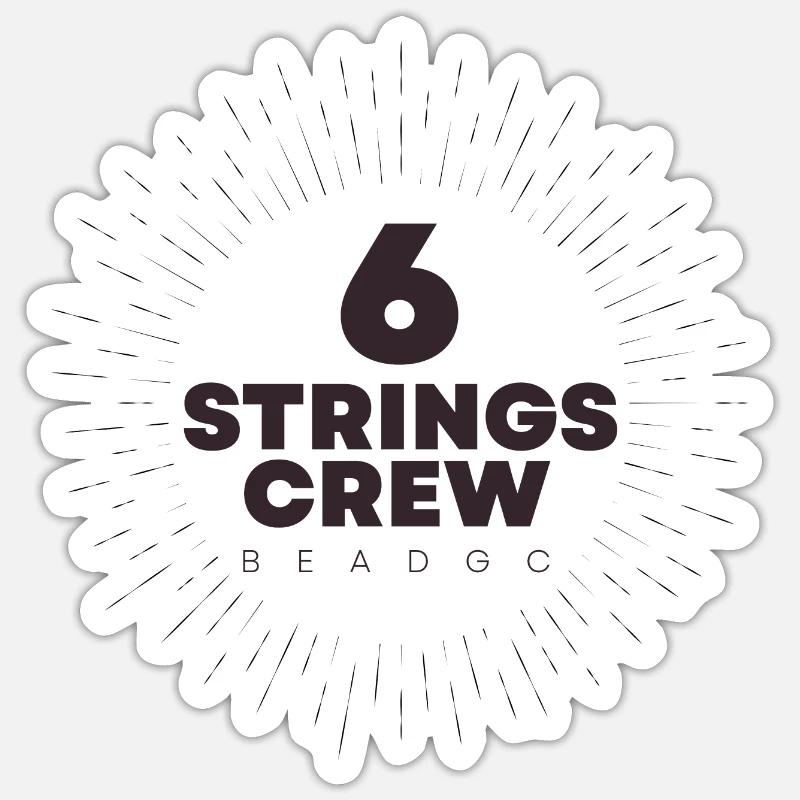 Bass 6 strings - Sticker size S (10 x 10 cm) - white matte