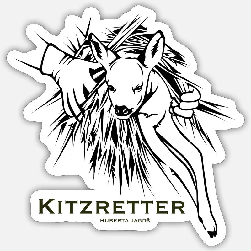 Kitzretter - Sticker size S (10 x 10 cm) - white matte