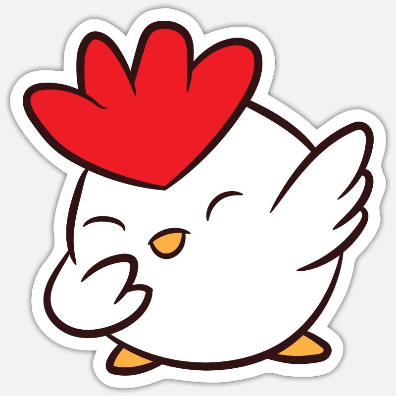 Chicken - Dab, dabbing, dabbing, dancing - Sticker size S (10 x 10 cm) - white matte
