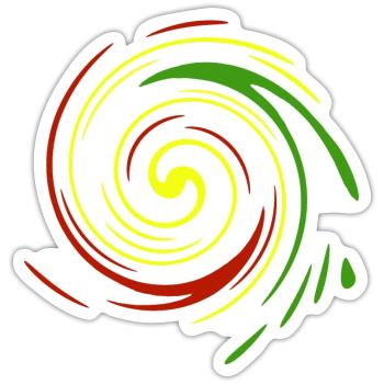 Rasta Strudel - Reggae - Sticker taille S (10 x 10 cm) - blanc mat - Devant