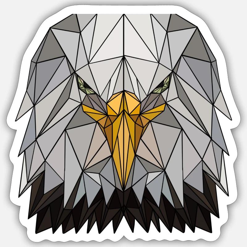 Adler Polygon - Sticker Größe S (10 x 10 cm) - Mattweiß