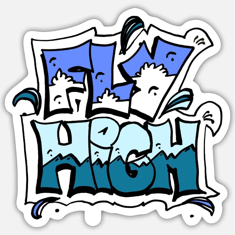 fly high - Sticker Größe S (10 x 10 cm) - Mattweiß