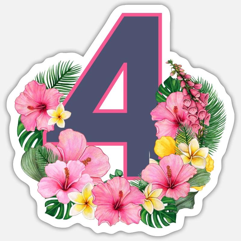 Sommer geburtstag mädchen 4 Sticker Größe S (10 x 10 cm)