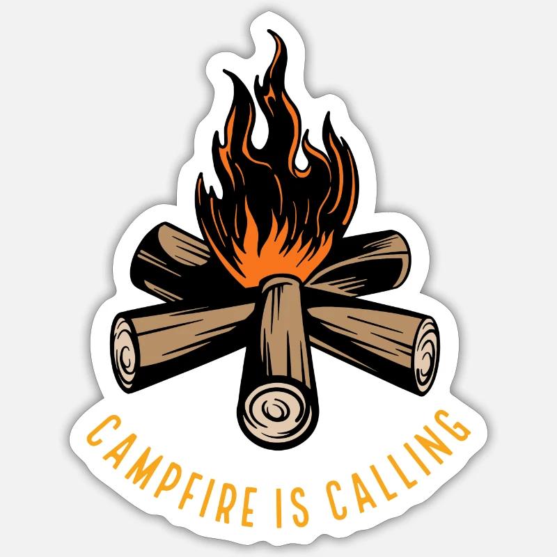 Campfire is Calling - Sticker Größe S (10 x 10 cm) - Mattweiß