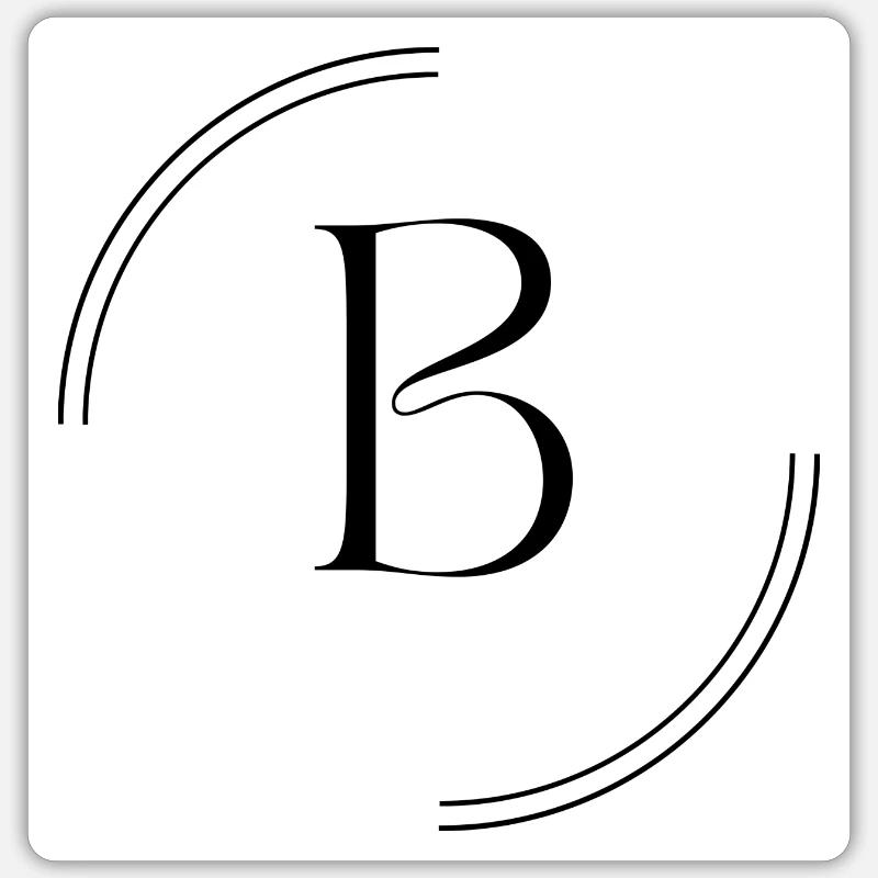 Buchstabe B - Sticker Größe S (10 x 10 cm) - Mattweiß