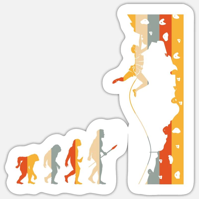 Vintage Kletterer Evolution Bouldering Climber - Sticker taille S (10 x 10 cm) - blanc mat