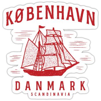 Kopenhagen Segelschiff Skandinavien Flair - Sticker Größe S (10 x 10 cm) - Mattweiß - Vorne