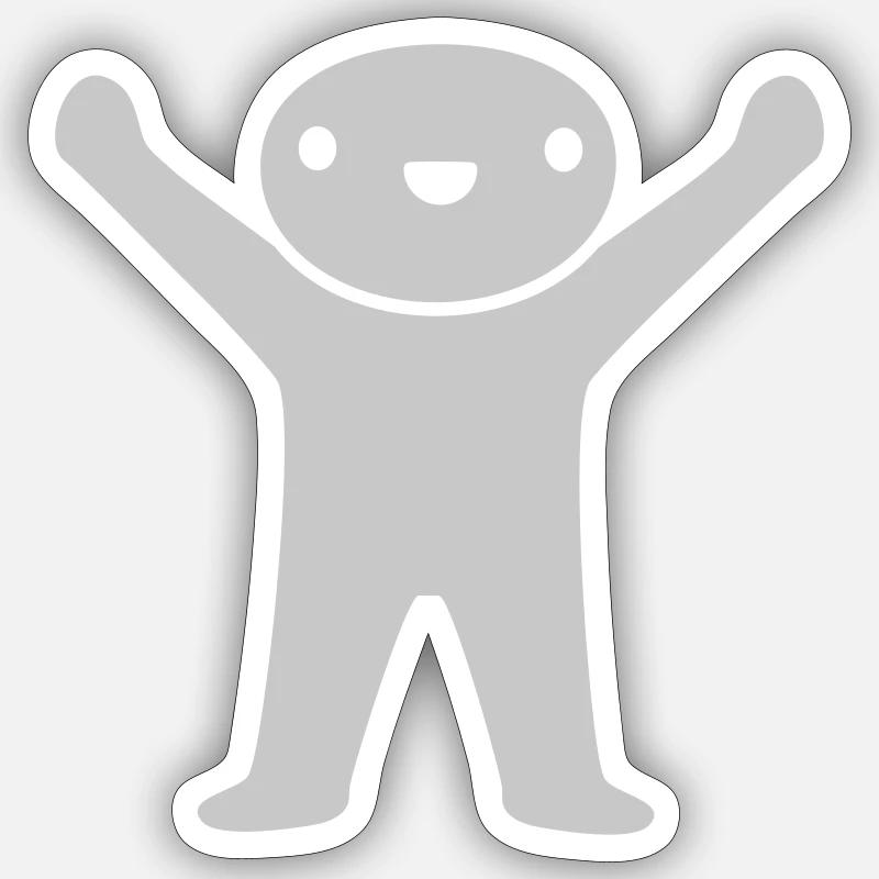 Illustration Design glückliches Männchen Sticker Größe S (10 x 10 cm)